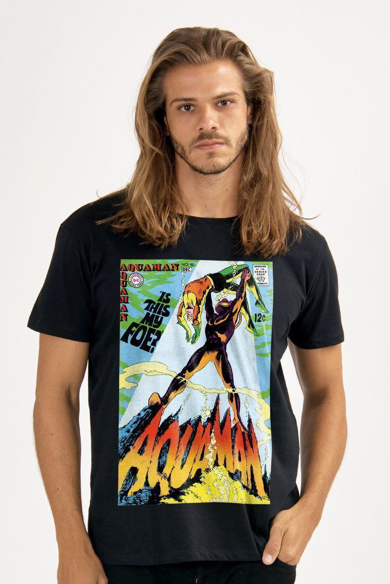 Camiseta Masculina Aquaman e Black Manta Is This My Foe?