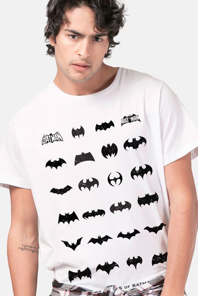 Camiseta Masculina Batman 75 Anos Logo Collection White