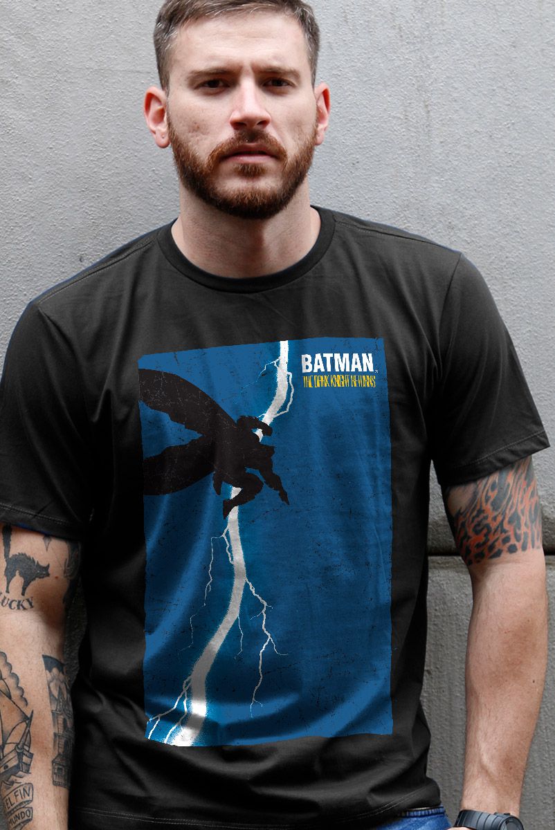 Camiseta Masculina Batman Cavaleiro das Trevas Frank Miller HQ Capa