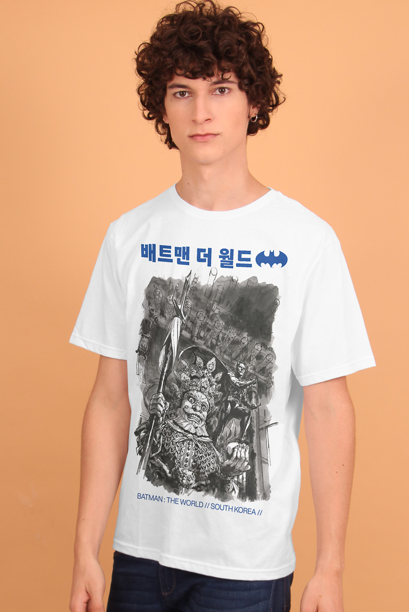 Camiseta Masculina Batman O Mundo Coréia do Sul