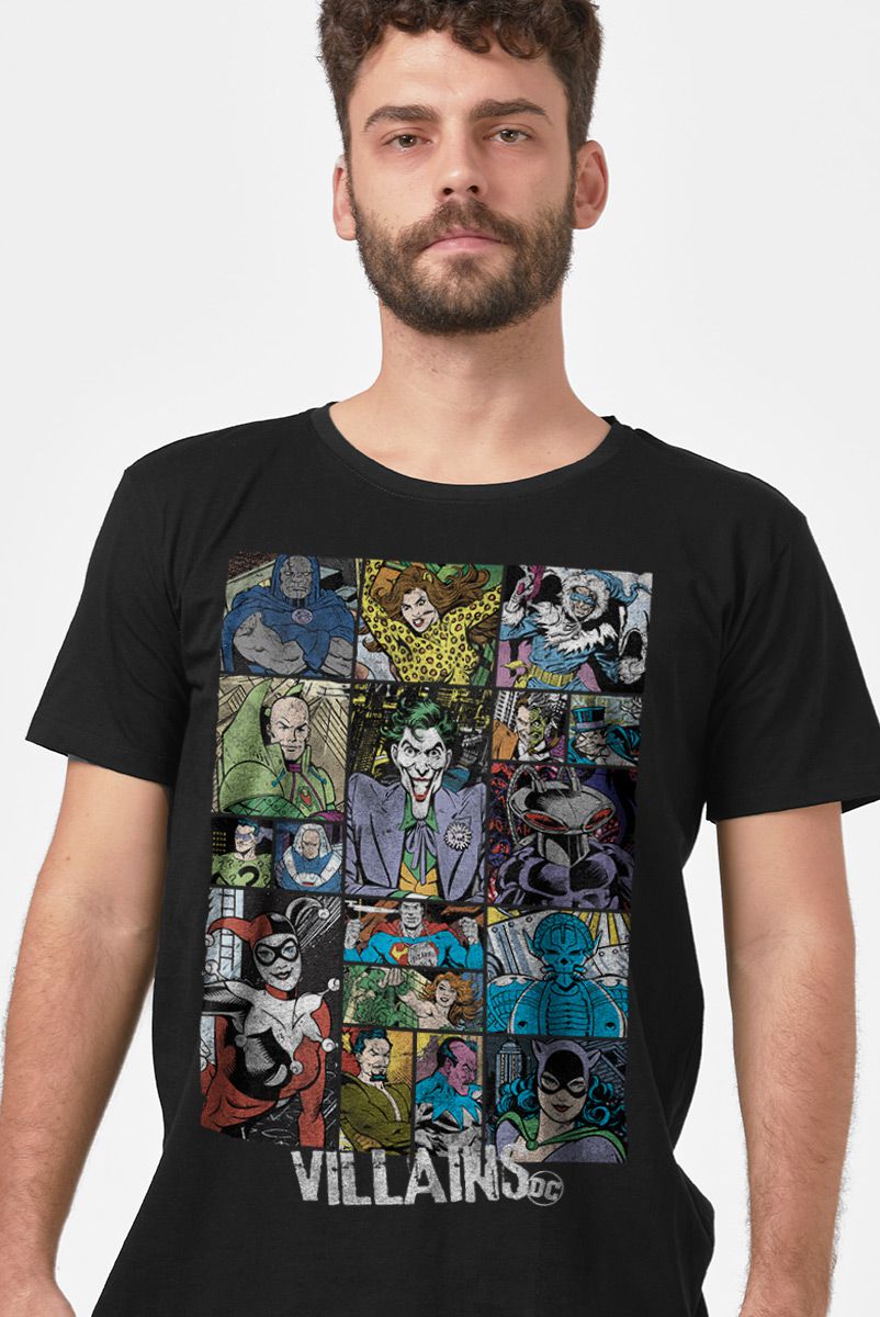 Camiseta Masculina DC Comics Vilões
