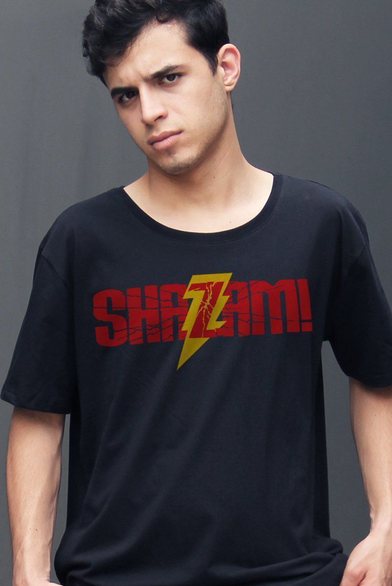 Camiseta Masculina Shazam Logo