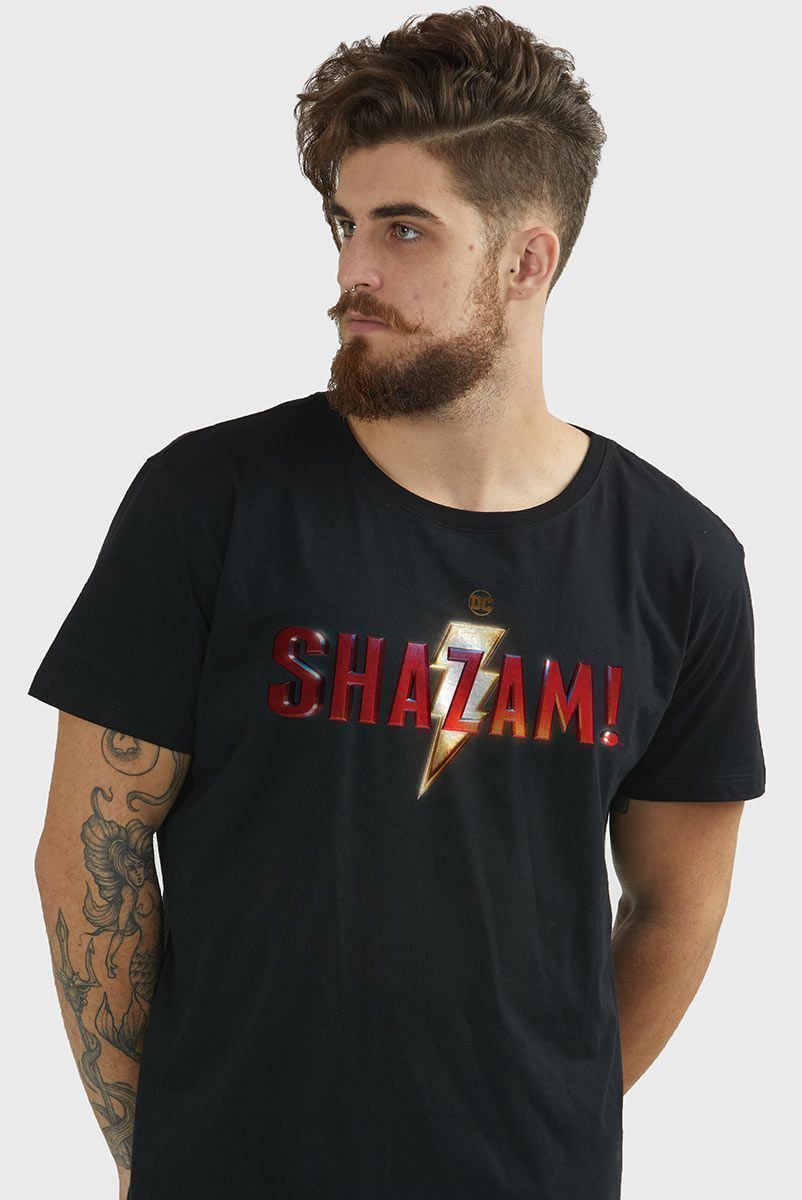 Camiseta Masculina Shazam Logo Filme