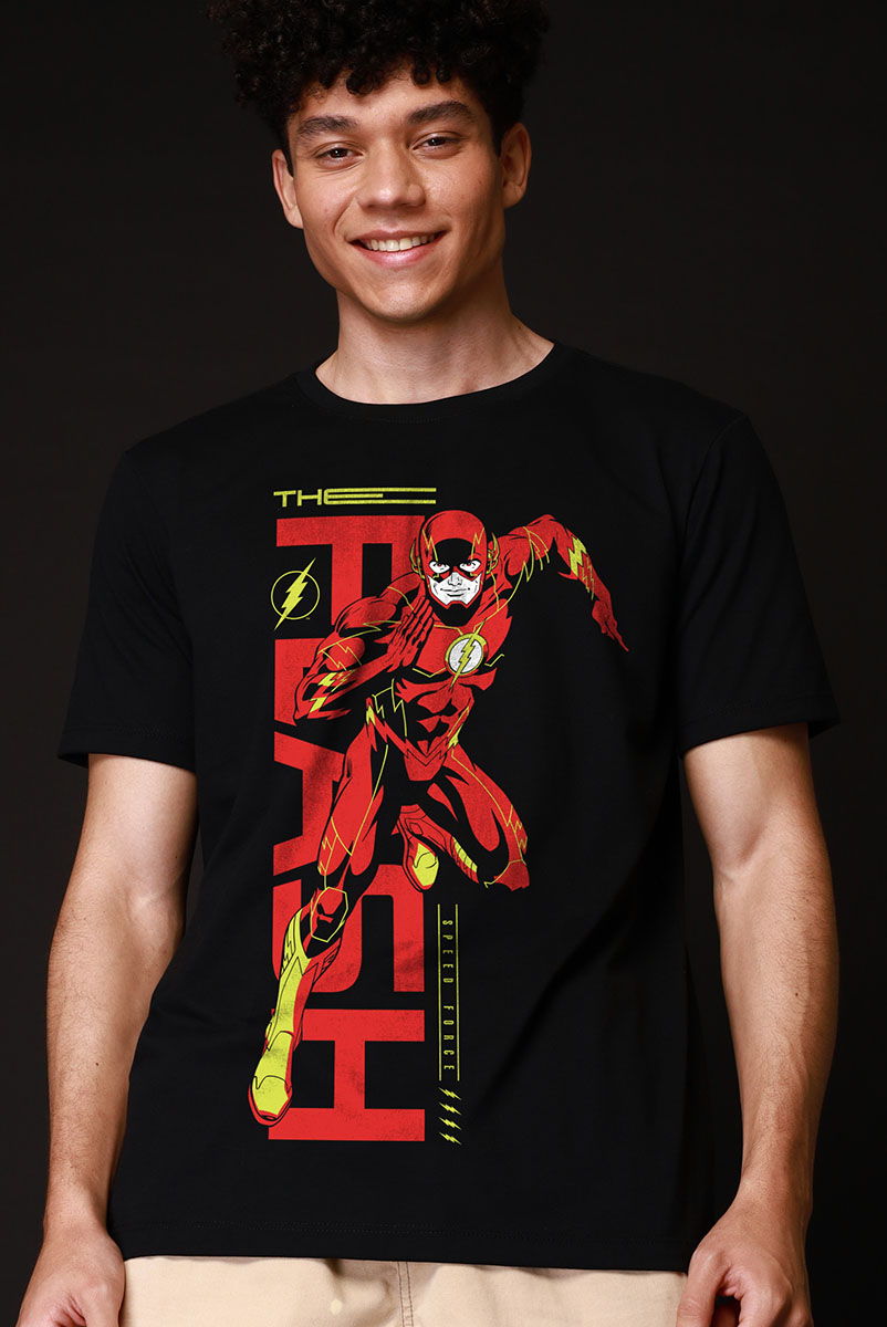 Camiseta Masculina The Flash Logo Vertical