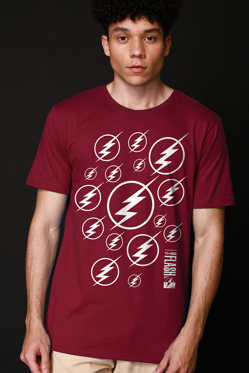 Camiseta Masculina The Flash Pattern Logo