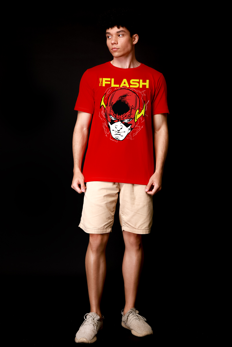 Camiseta Masculina The Flash Rosto