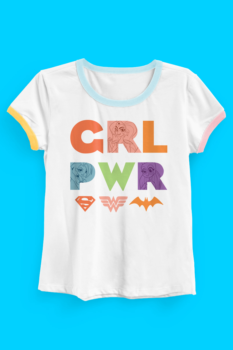 Camiseta Ringer Feminina GRL PWR