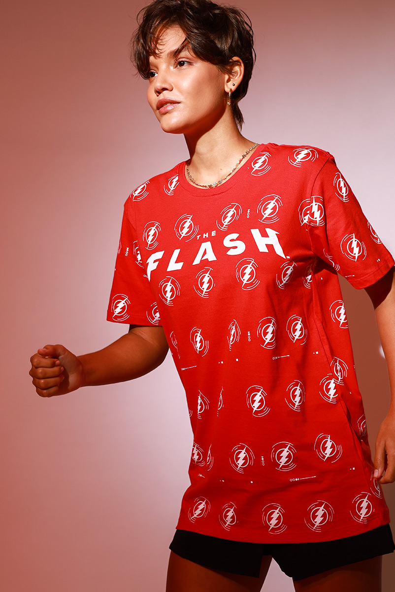 Camiseta Unissex The Flash Logos Pattern