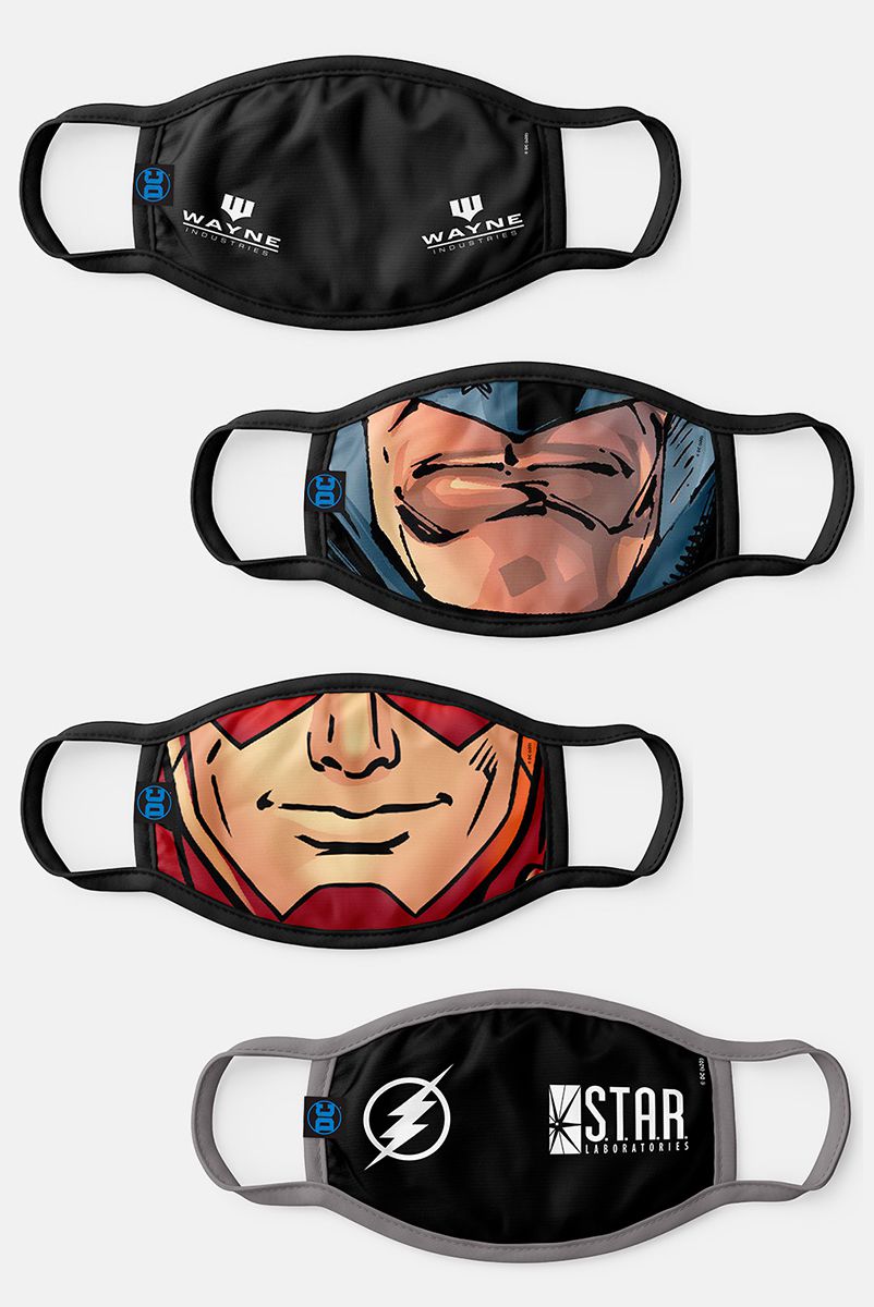 Kit com 4 Máscaras DC Comics Heróis e Organizações