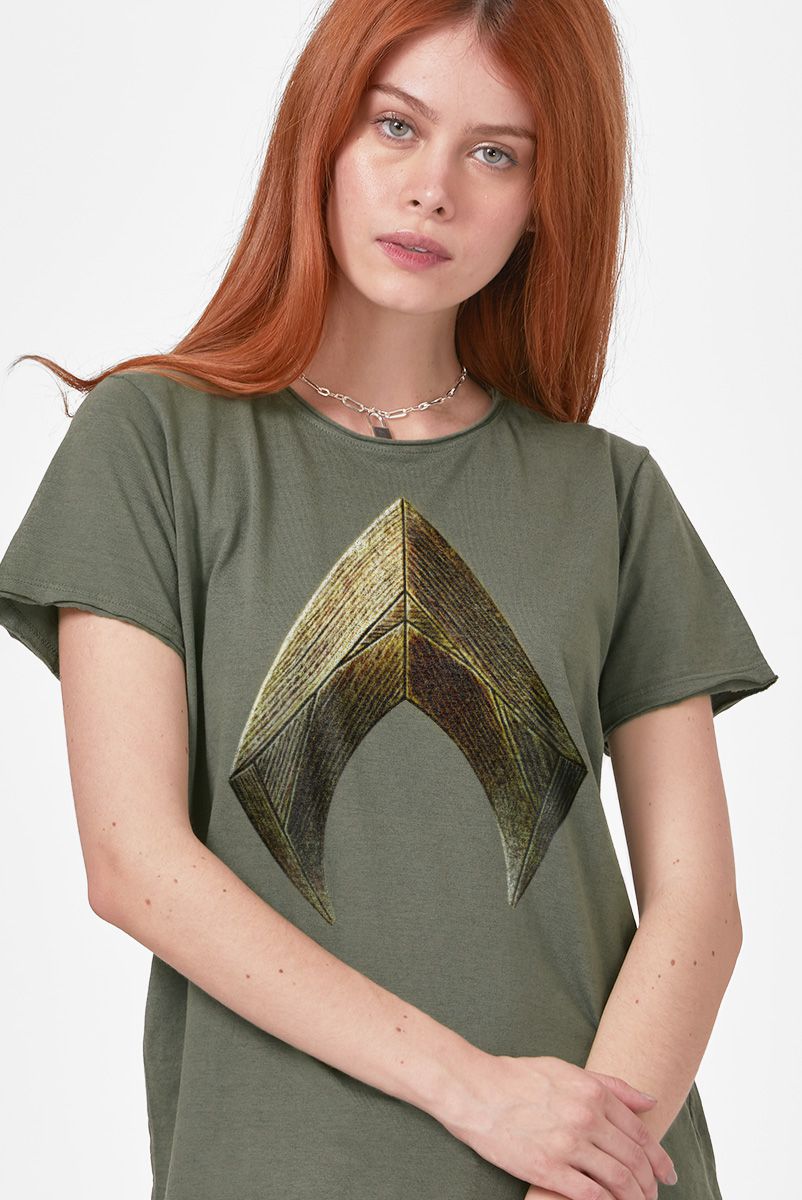 T-shirt Feminina Aquaman Logo Movie