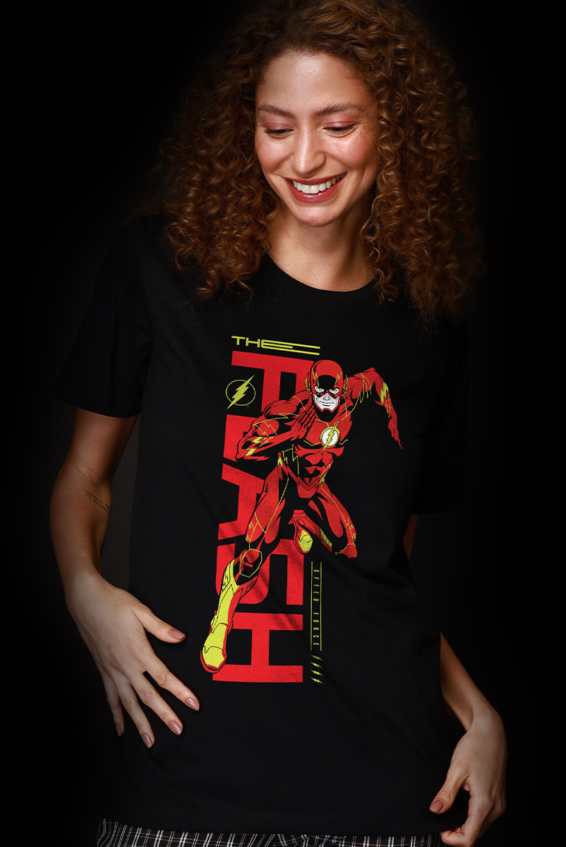 T-shirt Feminina The Flash Logo Vertical