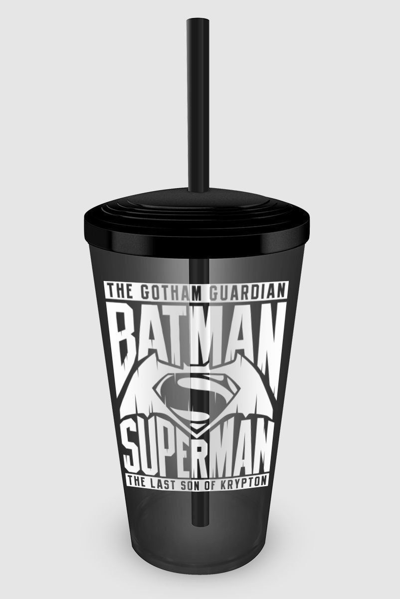 Copo Acrílico Fumê Batman VS Superman The Ultimate