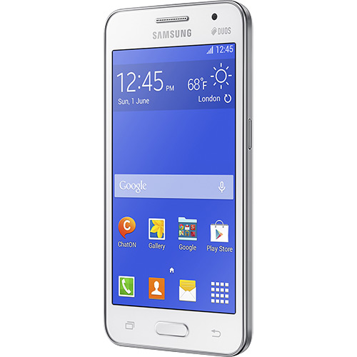 Smartphone Galaxy Core 2 Duos G355M, Quad Core, Android 4.4, Tela de 4.5, 4GB, 5MP, 3G, Dual Chip, Branco - Samsung