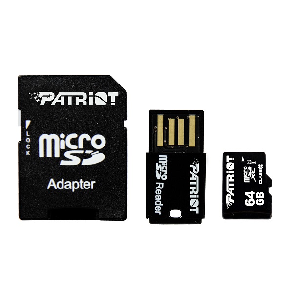 Cartao de Memoria 64GB Micro SDHC Classe 10 com Adpatador SD/USB LX Series PSF64GMCSXC10UK - Patriot