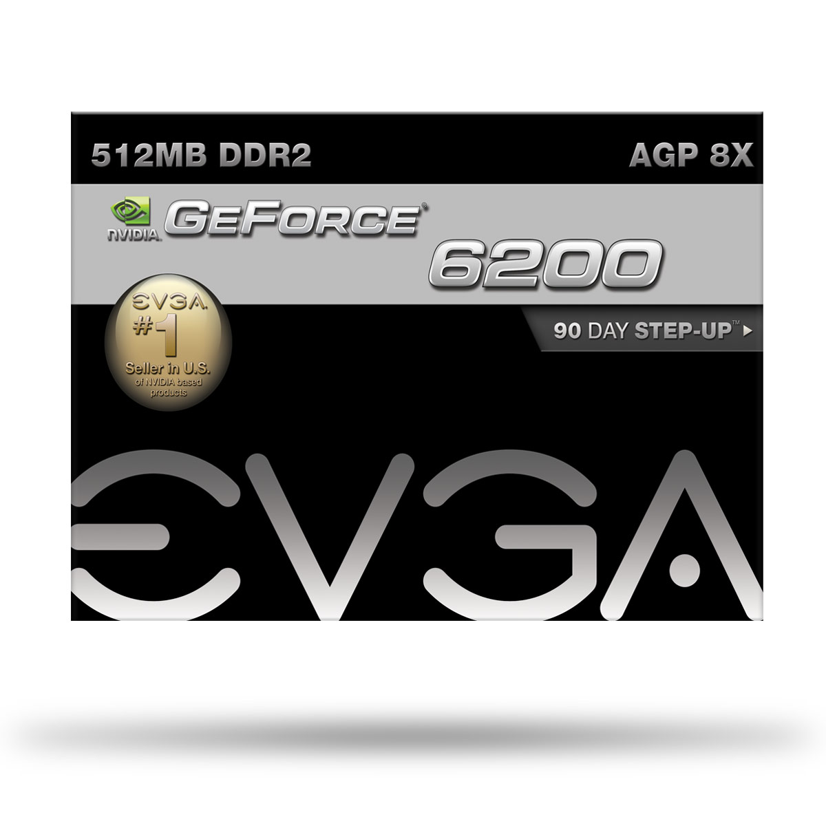 Placa de Video AGP GeForce FX6200 512MB DDR2 64Bits DVI-VGA 512-A8-N403-LR - EVGA