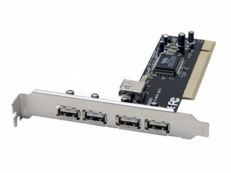 Placa PCI com 5 Portas USB 2.0 (4 Externa e 1 Interna) PC3 - -
