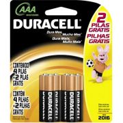 Pilha Alcalina Palito AAA 6 unidades (Leve 6 e Pague 4) Pack Promocional - Duracell
