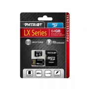 Cartao de Memoria 64GB Micro SDHC Classe 10 com Adpatador SD/USB LX Series PSF64GMCSXC10UK - Patriot
