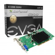 Placa de Video AGP GeForce FX6200 512MB DDR2 64Bits DVI-VGA 512-A8-N403-LR - EVGA
