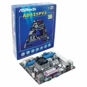 Placa Mãe AD525PV3 com Processador Intel Dual-Core Atom D525 1.8Ghz Integrado - AS-ROCK