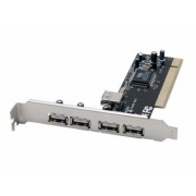 Placa PCI com 5 Portas USB 2.0 (4 Externa e 1 Interna) PC3 - -