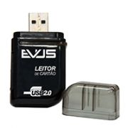 Leitor de Cartão Externo USB SD/MIcro SD/MS/T-Flash LC-01 Preto - Evus