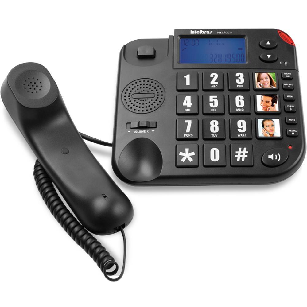 Telefone com Fio Tok Facil ID Preto - Intelbras