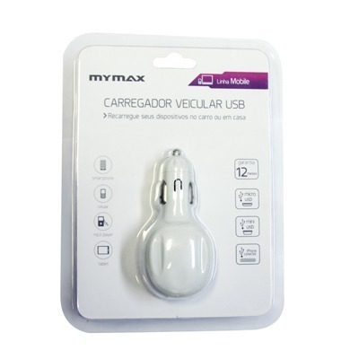 Carregador Universal Veicular / AC USB MUC-KBA-64T - Mymax