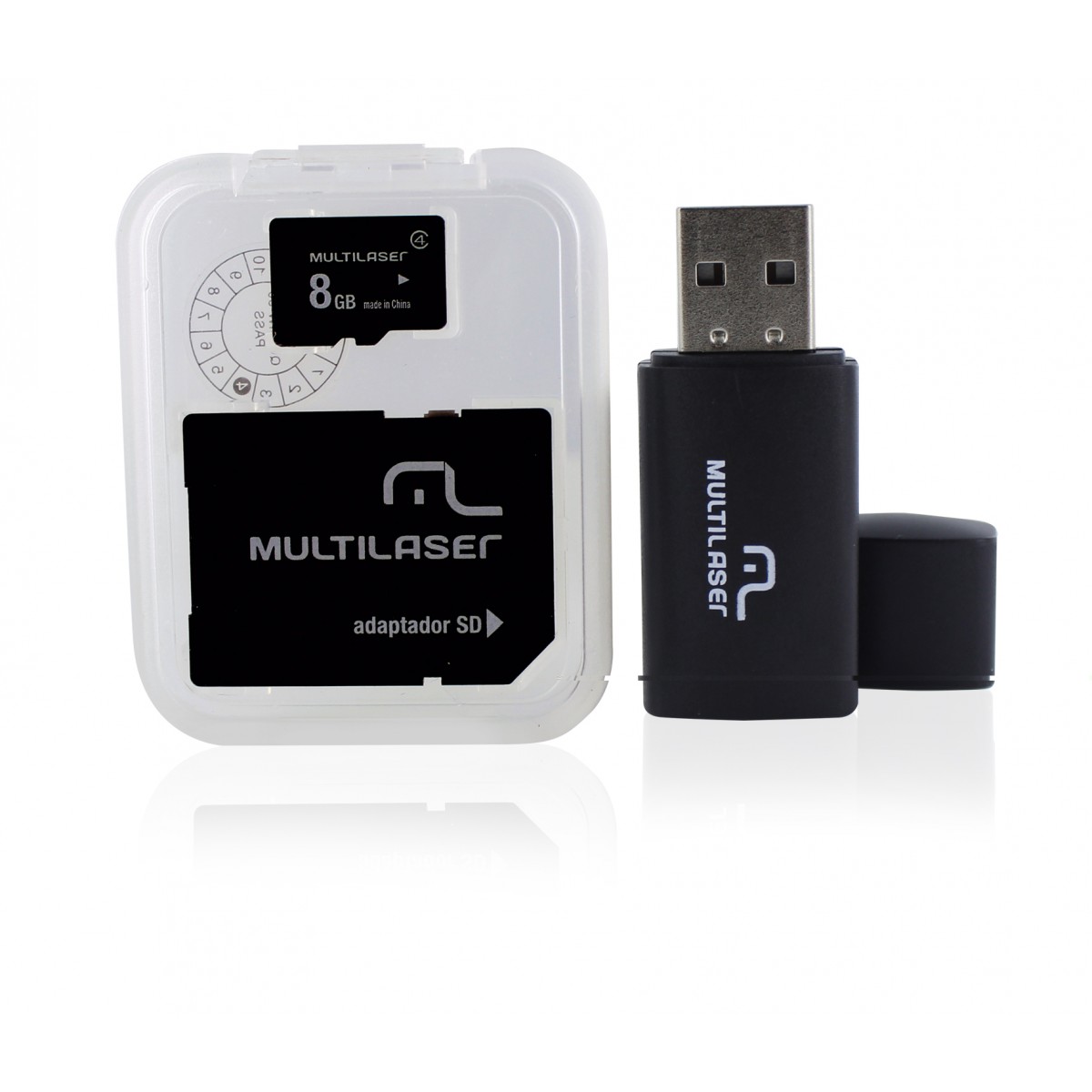Cartao de Memoria 8GB Micro SD + Adaptador SD / USB MC058 - Multilaser