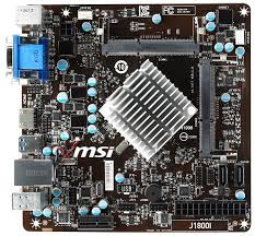Placa Mãe ITX C/Processador Integrado Celeron Dual Core 2.4Ghz (S/V/R) J1800i Padrão de Memória de Notebook - MSI