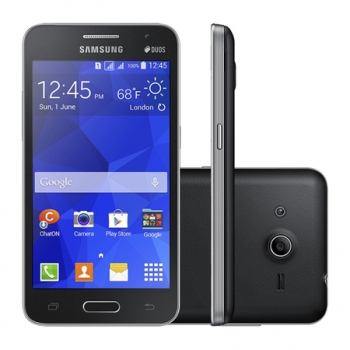Smartphone Galaxy Core 2 Duos G355M com Android 4.4 Dual Chip Tela de 4.5´ e  Quad Core 1.2 Ghz Wi-Fi Preto - Samsung