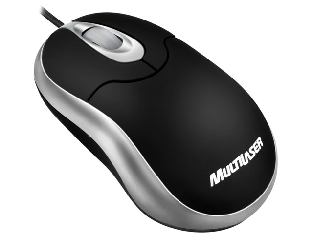 Mini Mouse Óptico Emborrachado Preto MO118 - Multilaser