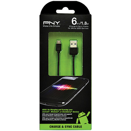Cabo USB para Micro USB, para carregar sincronizar Smartphones e Tablets C-UA-UU-K01-06 - PNY