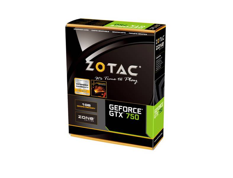 Placa de Vídeo Geforce GTX750 1GB DDR5 128Bits Zone Edition ZT-70707-20M - Zotac