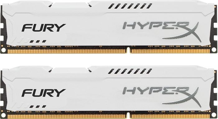 Memória 8GB 1600MHz DDR3 CL10 DIMM (Kit of 2) HyperX FURY White Series HX316C10FWK2/8 - Kingston