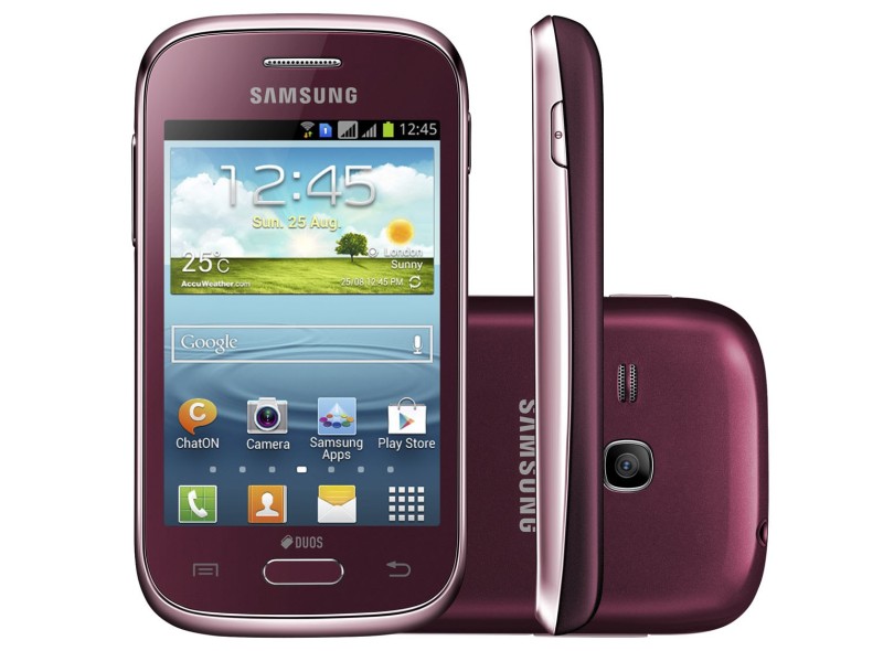 Smartphone Galaxy Young Plus S6293 Vermelho - Android 4.1, 3.26, 4 GB, Câmera 3MP, Wi-Fi, 3G, Dual Chip - Samsung