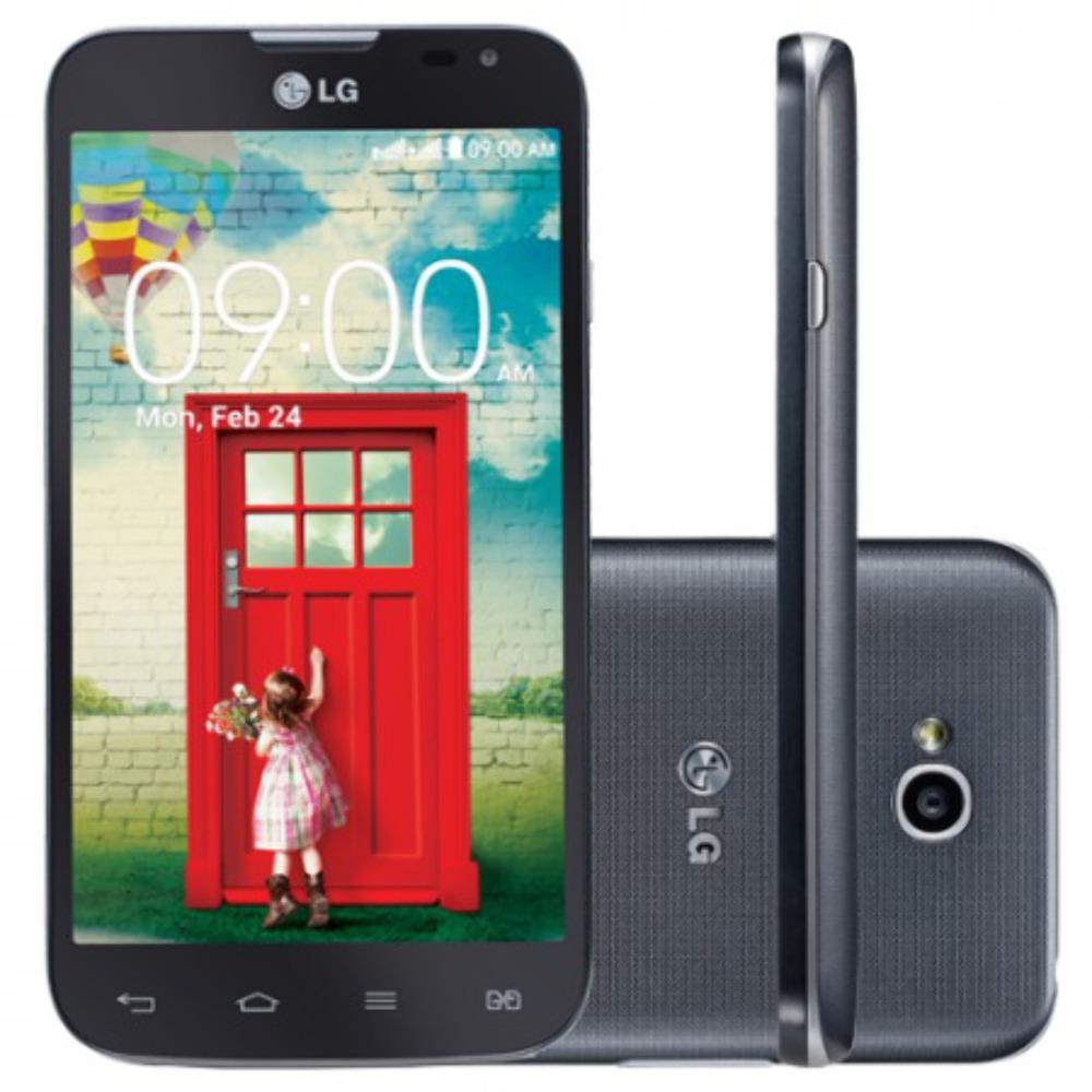 Smartphone Desbloqueado LG L70 Dual D325 Preto Android 4.4, Tela 4,5 , Câmera 8MP, Dual Core 1.2HGz, Wi-Fi, 3G e GPS - LG