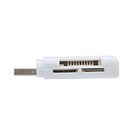 Leitor de Cartão Externo USB SD/MIcro SD/MS/T-Flash LC-02 Branco - Evus