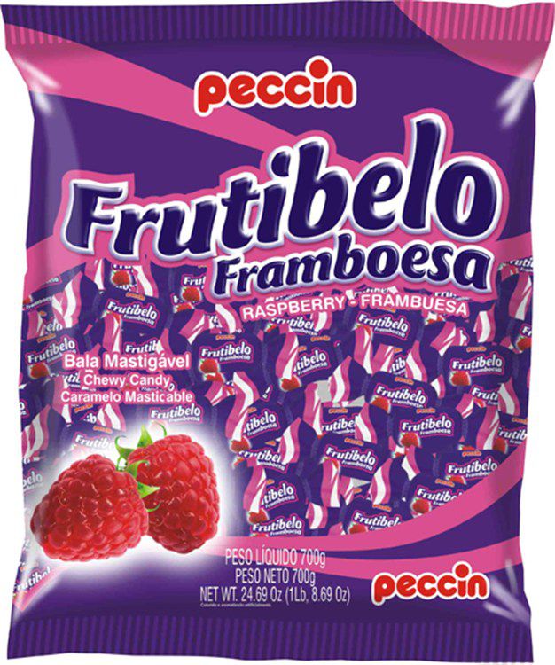 Bala Mastigável Frutibelo Framboesa - 600g
