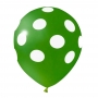 Balão Bolinha Verde e Branco - 9 Polegadas - 25 Unidades