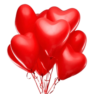 Balão Coração Látex Vermelho 12 Polegadas - 25 Unidades