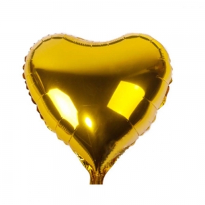 Balão Coração Metalizado Dourado - 25cm