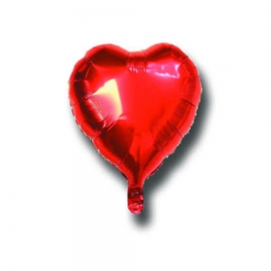 Balão Coração Metalizado Vermelho - 25cm