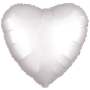 Balão de Coração Branco Metalizado - 18 Polegadas