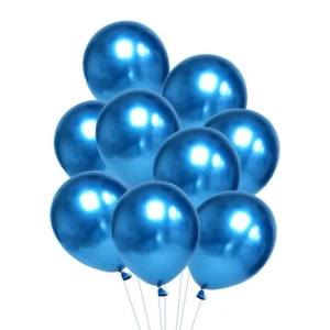 Balão de Látex Metalizado Azul - 7 Polegadas - 50 Unidades