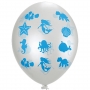 Balão Estampado Fundo do Mar - 11 Polegadas - 25 Unidades