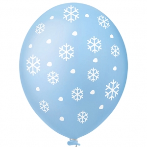 Balão Estampado Flocos de Neve Azul - 11 Polegadas - 25 Un