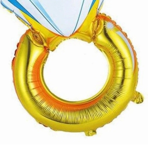 Balão Metalizado Aliança com Diamante - 25 Polegadas