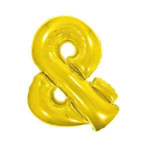 Balão Metalizado Dourado Letra & - 40cm