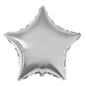 Balão Metalizado Estrela Prata - 10 Polegadas